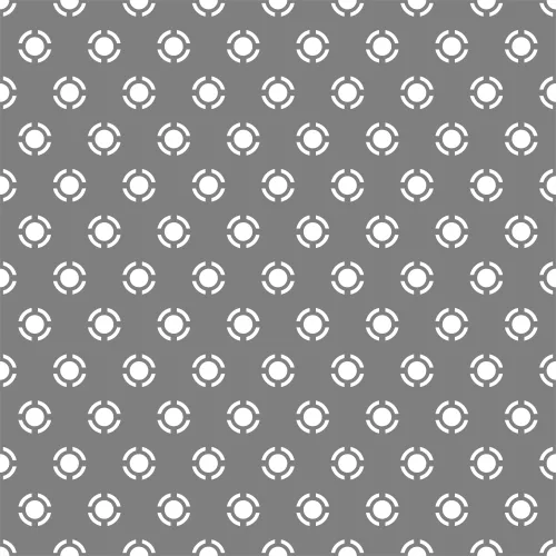 A repeating pattern of white frosted circles arranged in diamond formations across a grey background.
