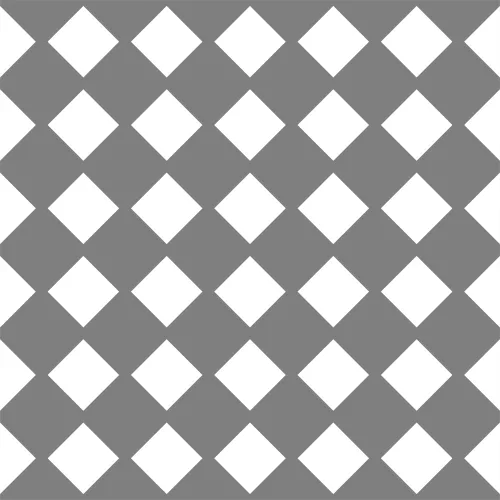 A repeating geometric pattern of white diamond shapes arranged on a grey background, rotated forty-five degrees to create an interlocking lattice effect.