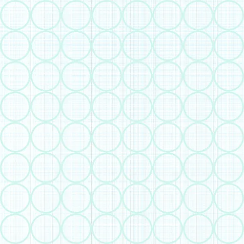 Repeating pattern of light teal circles with vertical radiating lines arranged in a regular grid on a white background.