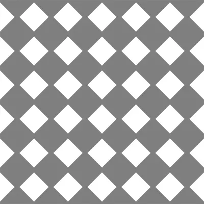 A repeating geometric pattern of white diamond shapes arranged on a grey background, rotated forty-five degrees to create an interlocking lattice effect.