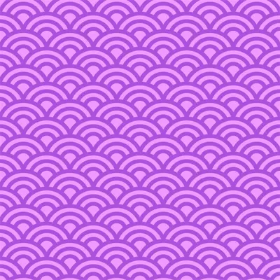 A seamless wallpaper pattern of repeating overlapping semicircles in varying shades of purple and lavender.